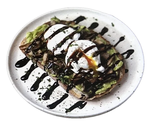 Mushroom Avo Toast with Raspberry Balsamic